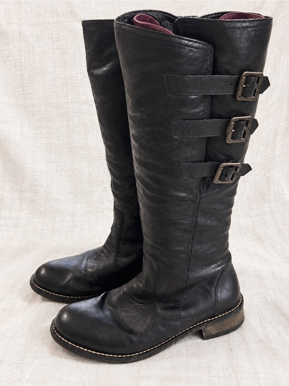 Remonte Black Knee High Triple Buckle Riding Boots Size 37